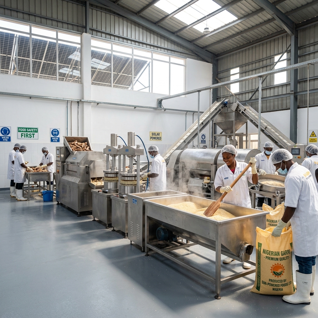 From Farm to Garri Factory Process